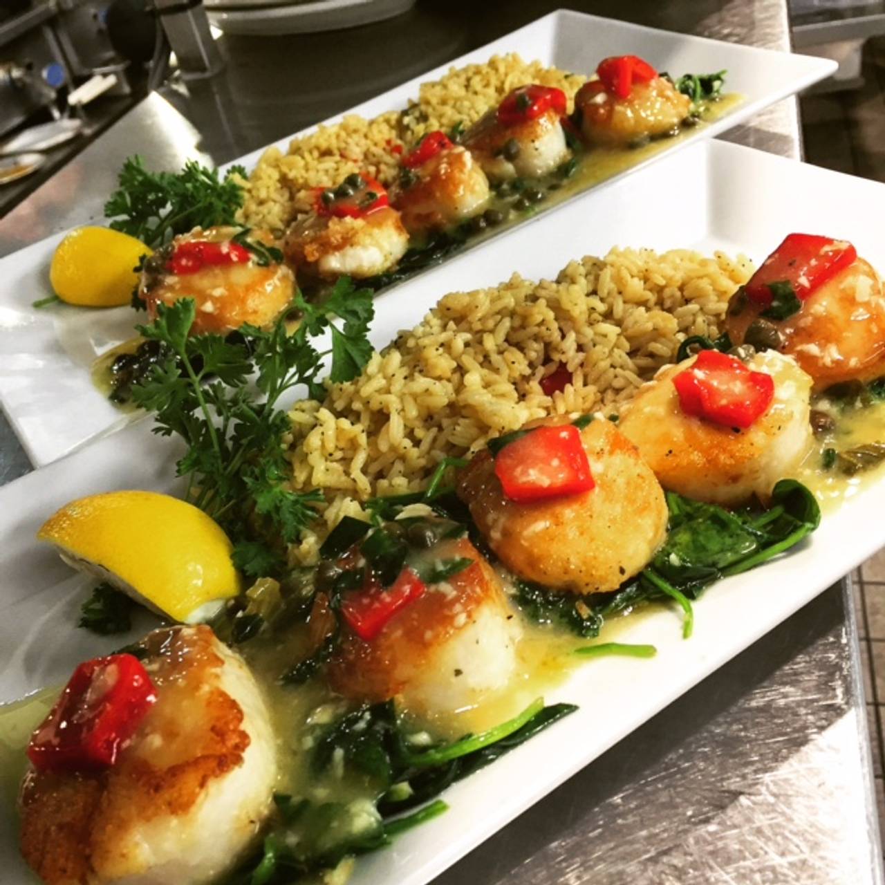 Rafina Greek Taverna Restaurant Boca Raton Fl Opentable Scallops And Sautéed Spinach Rafina Greek Taverna Boca Raton Fl