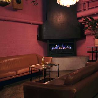 Lounge and fireplace