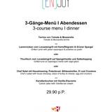 3-Gänge-Menü | Abendessen Foto