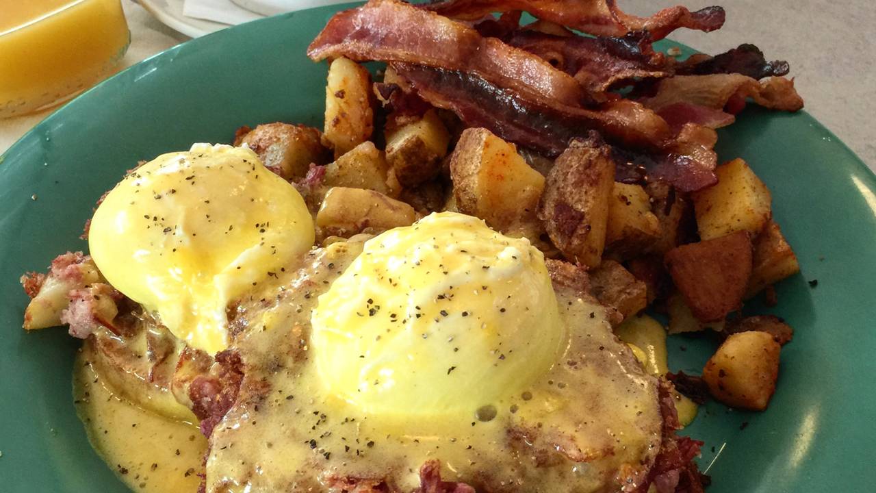 Eggs Benedict on Tater Tot Waffles make fantastic Father's Day fare