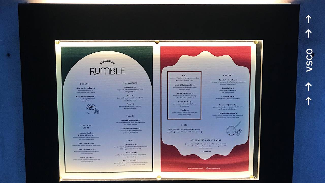 Kingsway Rumble Restaurant London Opentable