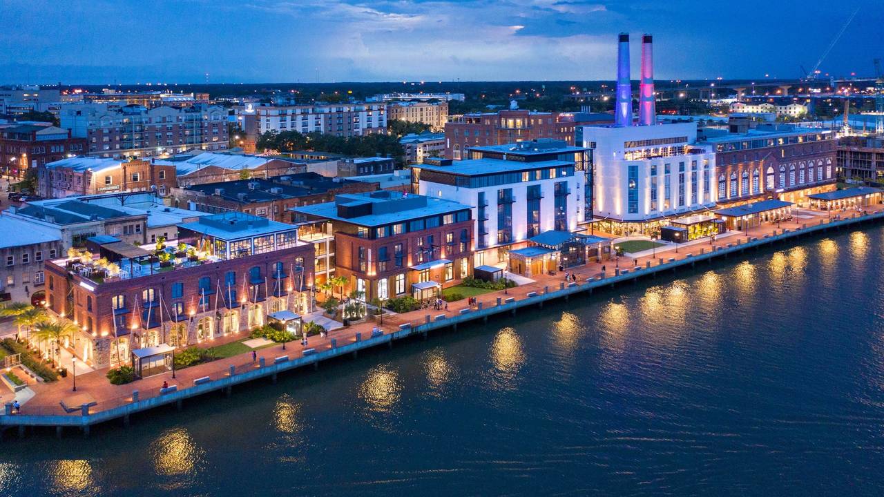 Savannah's riverfront is a center of activity for visitors