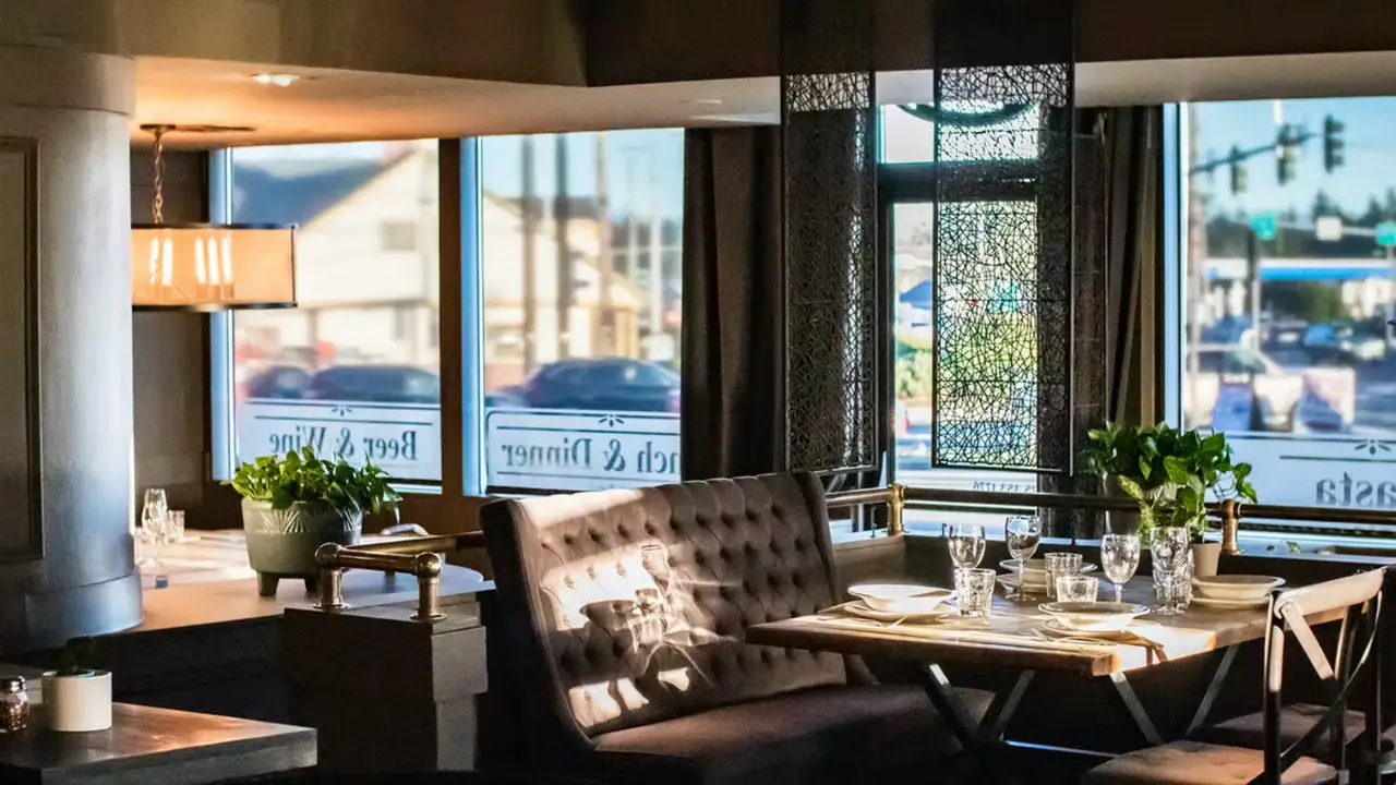 Eastern corner of our rustic and cozy dining room. Eastern corner of our rustic and cozy dining room. - Acropolis Pizza & Pasta Everett WA Everett