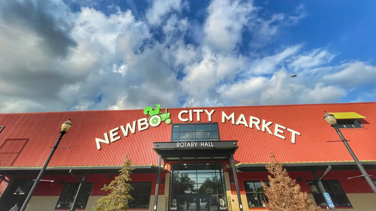 The front of NewBo City Market in Cedar Rapids, IA - NewBo City Market, Cedar Rapids, IA