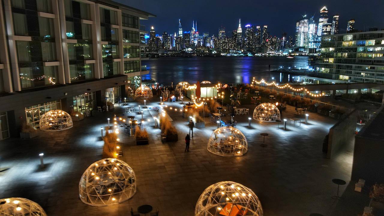 Snow Globes At Nohu Rooftop Restaurant Weehawken Nj Opentable