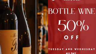 50% off all bottle wine on Tuesday and Wednesdays! photo
