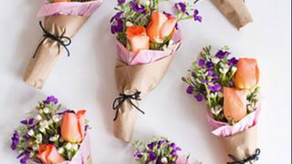 Fresh petite Bouquet on the table Photo