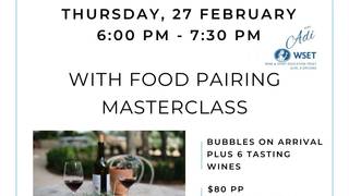 Wine & Food Pairing Masterclass @ $80.00 Photo