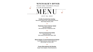 Winemaker's Dinner with Kim McPherson & Chef Pyles Photo