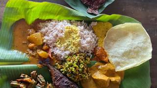 Kerala brunch on Banana leaf photo