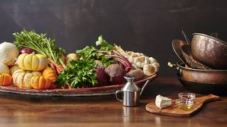 An Italian Thanksgiving table and festive feast photo