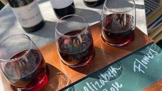 Horizontal Pinot Noir Tasting Flight with tapas foto