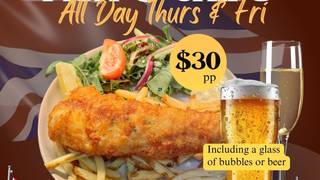 Free Beer/Bubbles with Fish & Chips/Chicken Parma Photo