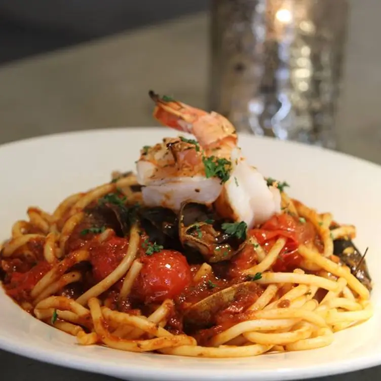 Grilled Prawns over Spaghetti - Sicilian Pasta Kitchen, NW Edmonton, AB