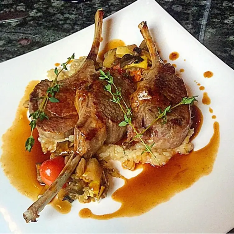 Locally-raised herb-brined lamb chops - Lucca Ristorante, Pittsburgh, PA