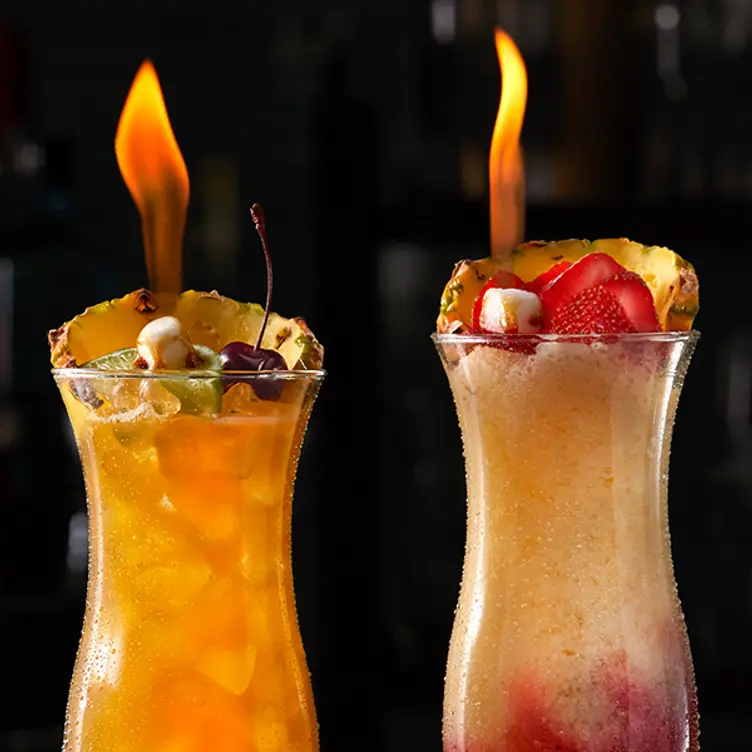 Flaming Mai Tai and Flaming Frozen Lava Flow - TGI FRIDAYS - Hagerstown, Hagerstown, MD