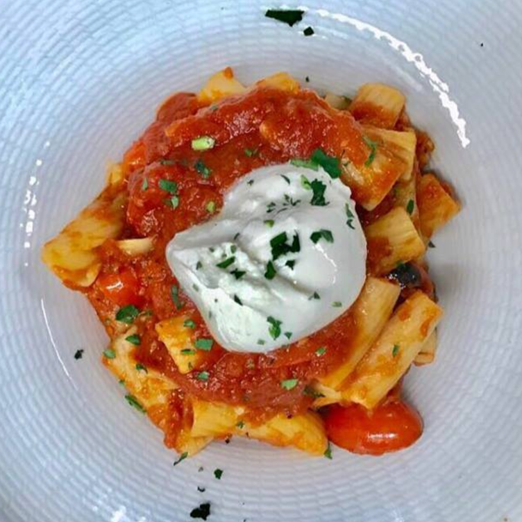 Bobby Flay's Baked Rigatoni alla Vodka with Sausage and Broccoli Rabe Recipe