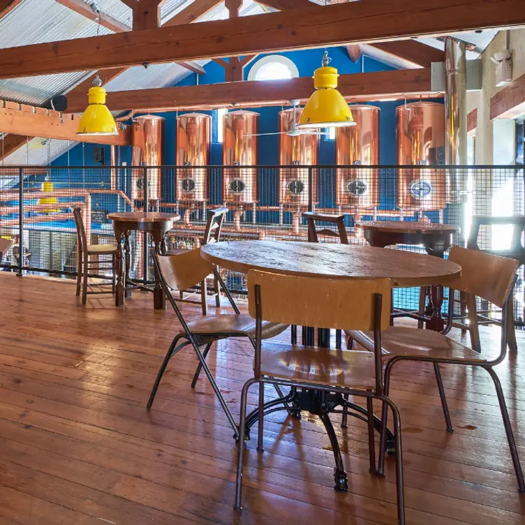 The upstairs area overlooking the bar &amp; beer tanks - Ambleside Tap Yard, Ambleside, Ambleside