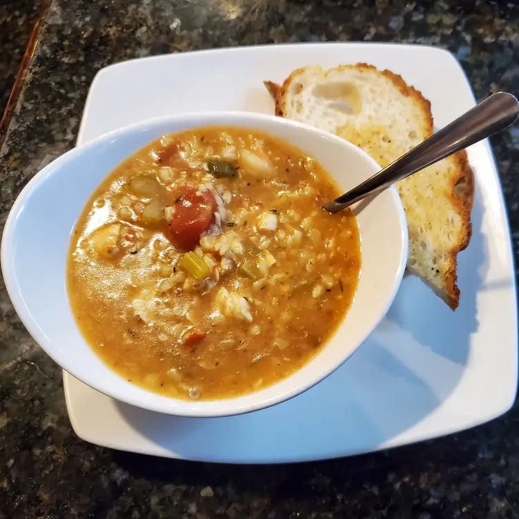 Jambalaya with Extra Side of Bread - The Sit Down Cafe & Sushi Bar, Chicago, IL