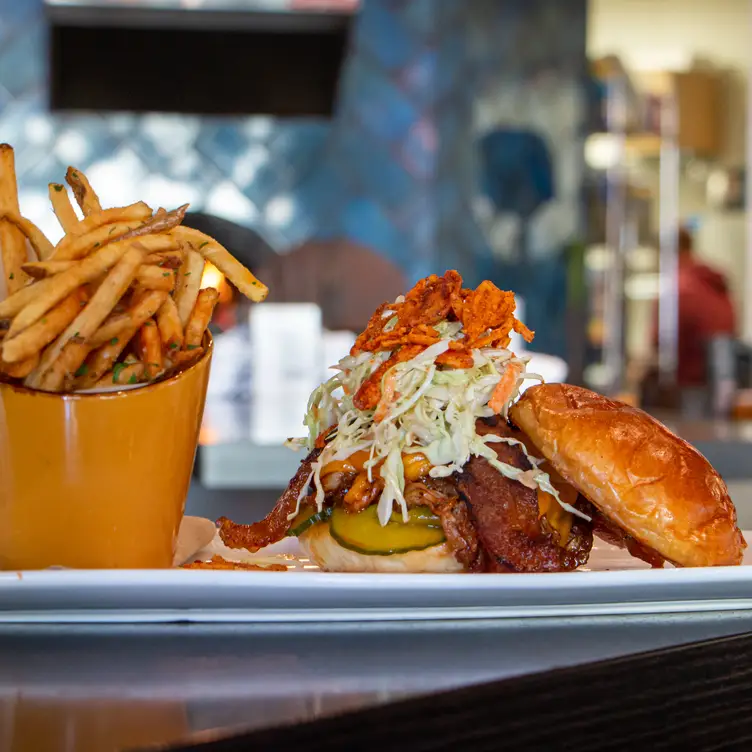 Smoked BBQ Pulled Pork with fresh cut herb  fries - Sociale - Chicago, Chicago, IL