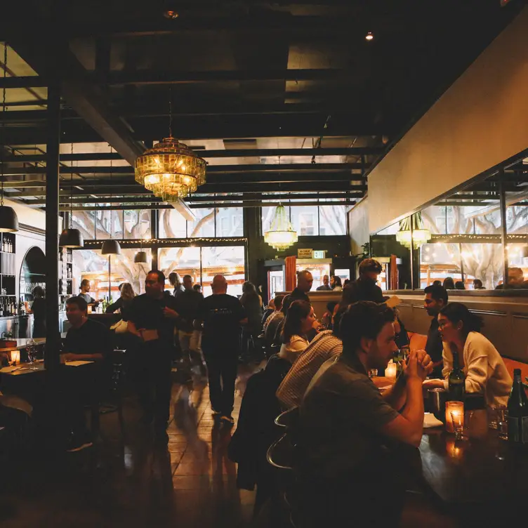 Interior of restaurant on a busy night  - Seven Hills, San Francisco, CA