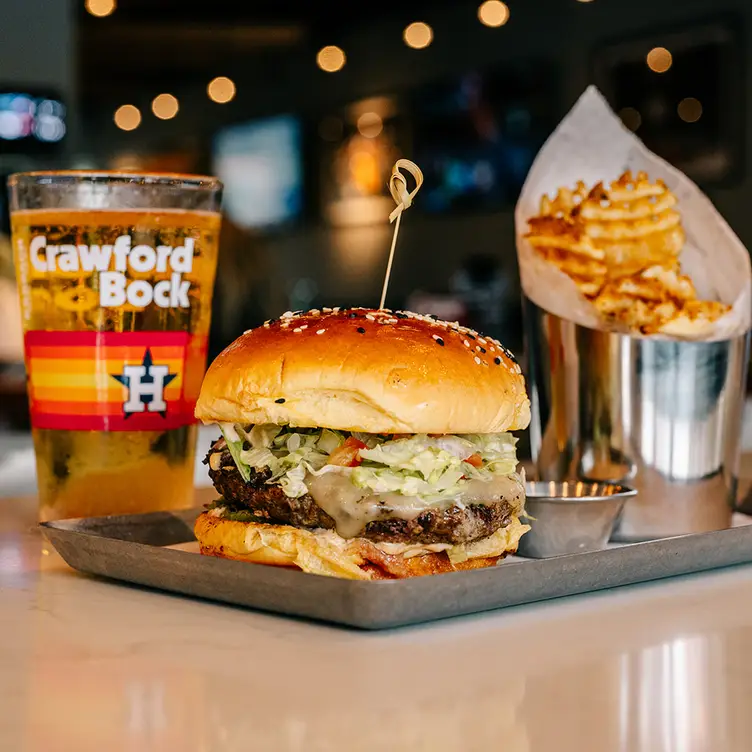 Spectators Southwest Burger and Waffle Fries - Spectator's Bar & Grill - Sugarland TX Sugar Land