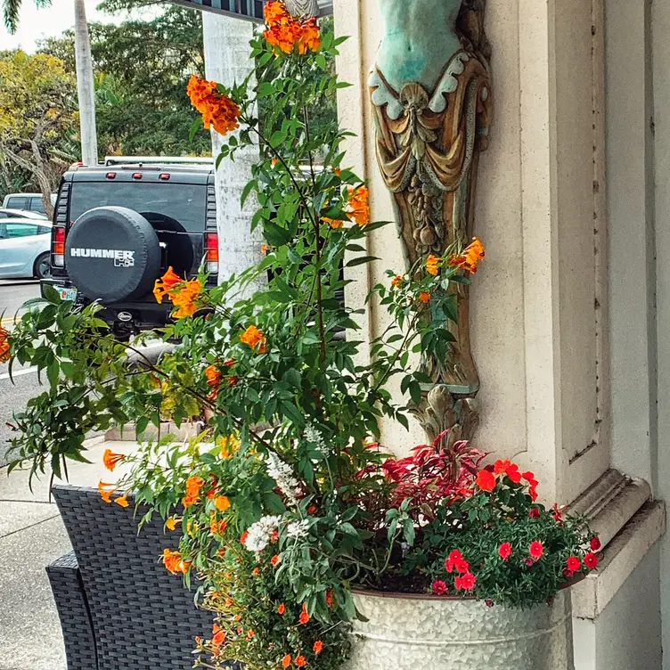 Flowers at the front - Veronica Fish & Oyster, Sarasota, FL