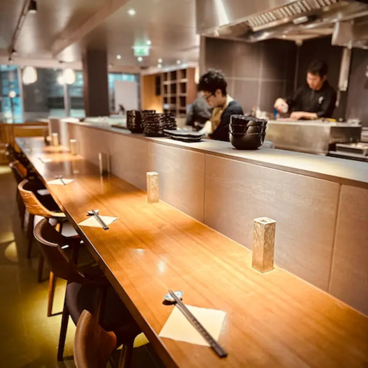 An open Kitchen with binchoton Yakitori &amp; Izakaya  - Hotori, London, Greater London