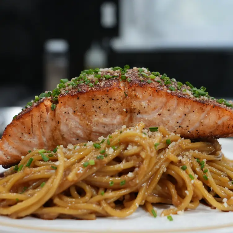 Salmon Garlic Noodles - Fraiche, Washington, DC