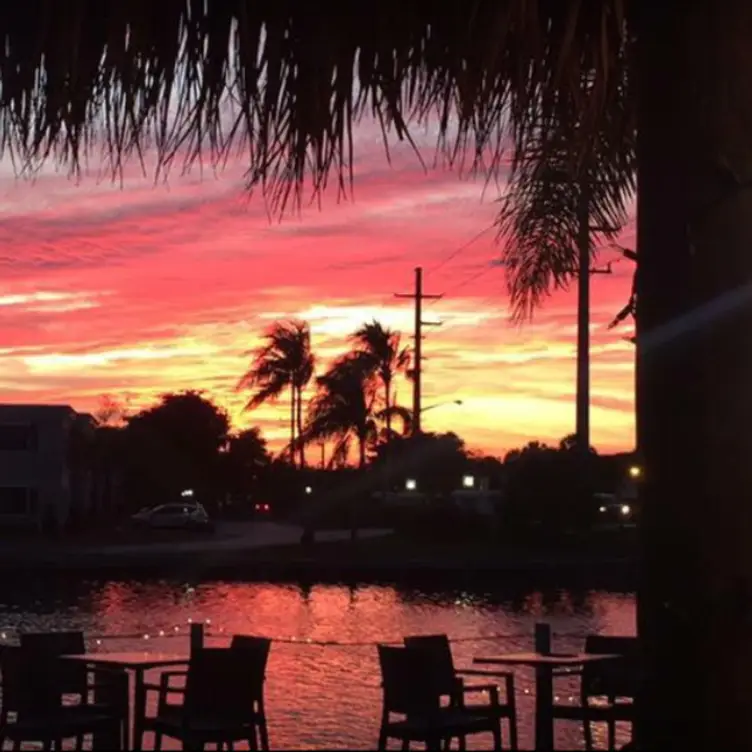 Sunset on the patio - Brew Fish Bar and Grill, Pompano Beach, FL