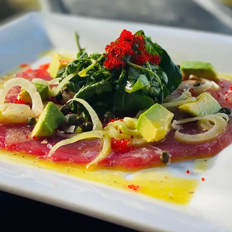 Ahi Carpaccio: Ahi, avocados, fennel, arugula. Ahi Carpaccio: Ahi, avocados, fennel, arugula. - Bistro Casanova, Kahului, HI