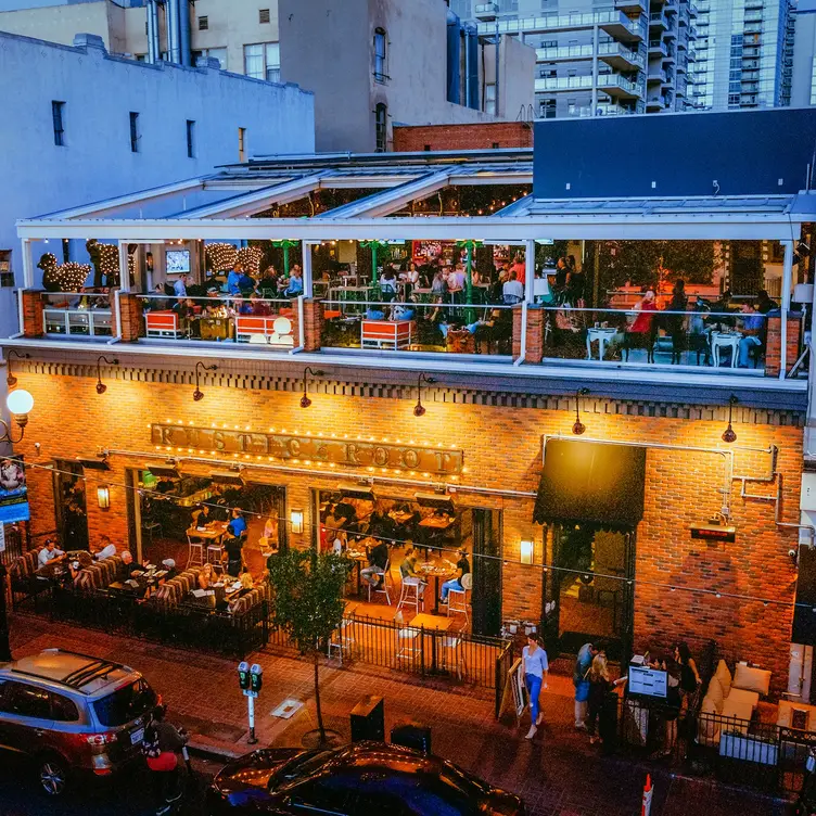 Rustic Root Two Story Rooftop Restaurant Exterior  - Rustic Root, San Diego, CA