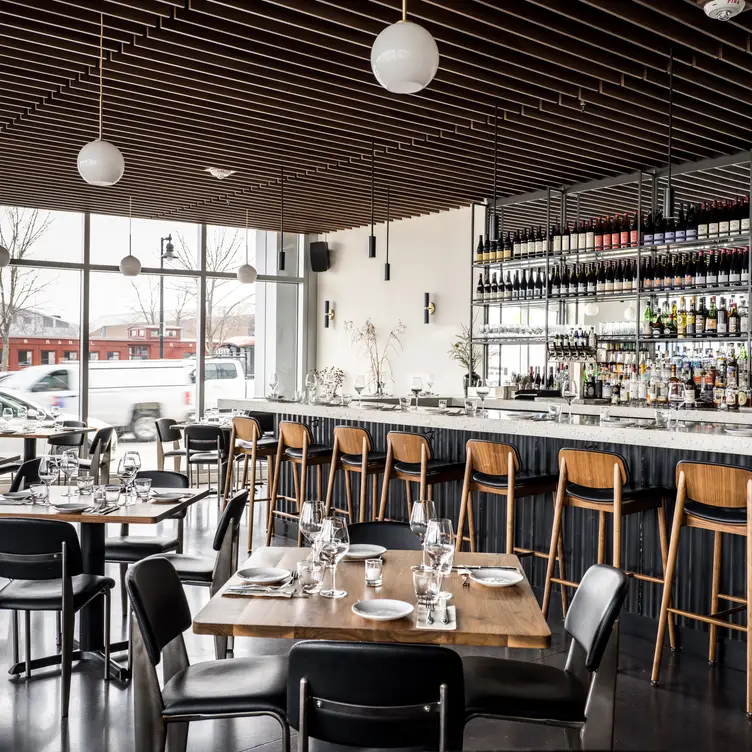 Our main dining room and dining counter - Helm Oyster Bar + Bistro, Portland, ME