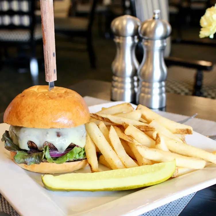 1925 Burger with French fries - Hawthorne Hotel Dining, Salem, MA