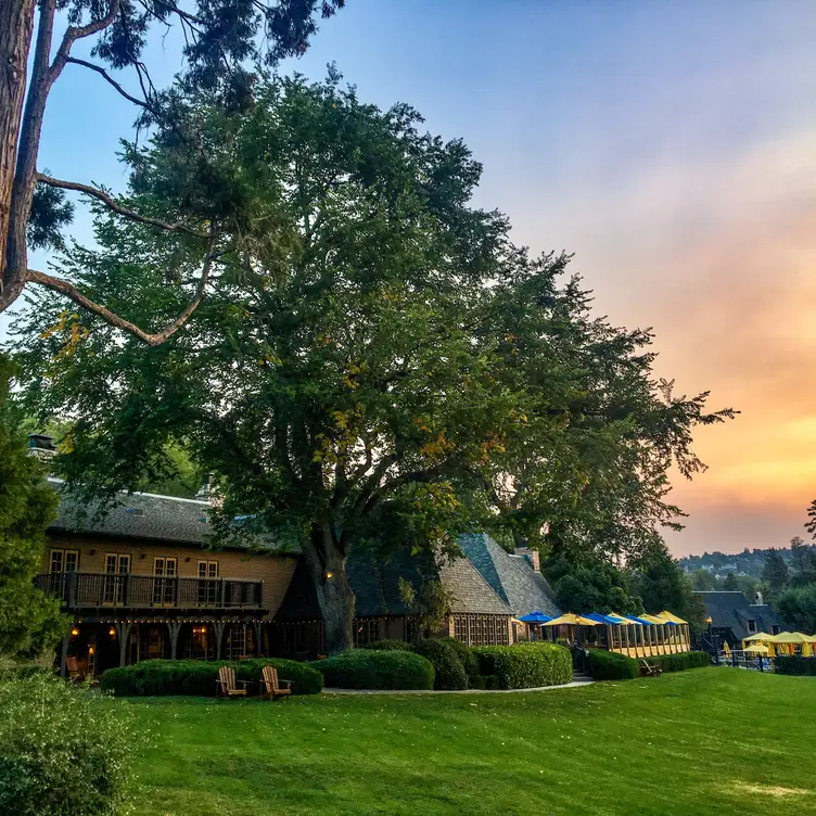 Main Lodge Sunset - UCLA Lake Arrowhead Lodge Dining Room CA Lake Arrowhead