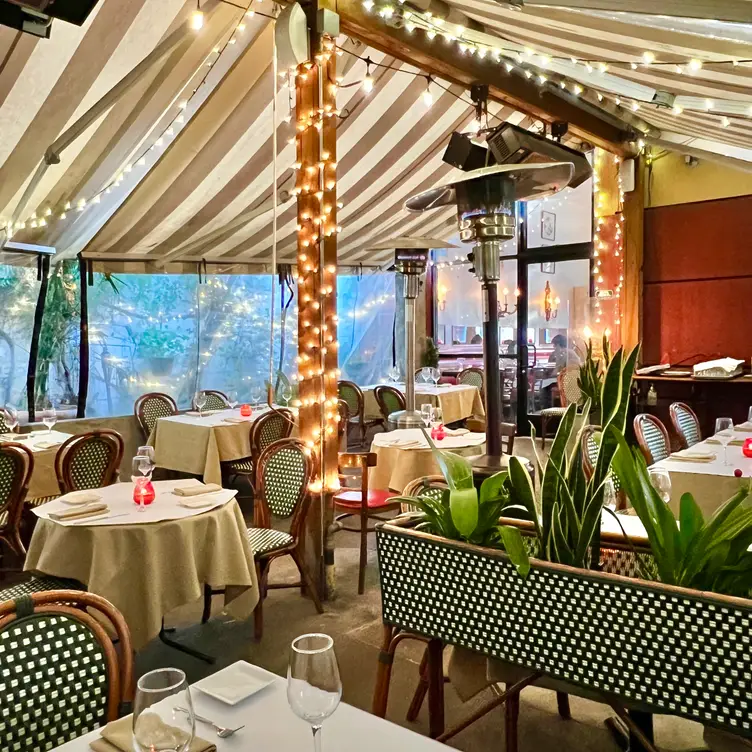 Covered and heated patio room serves year round - Mathilde French Bistro, San Francisco, CA