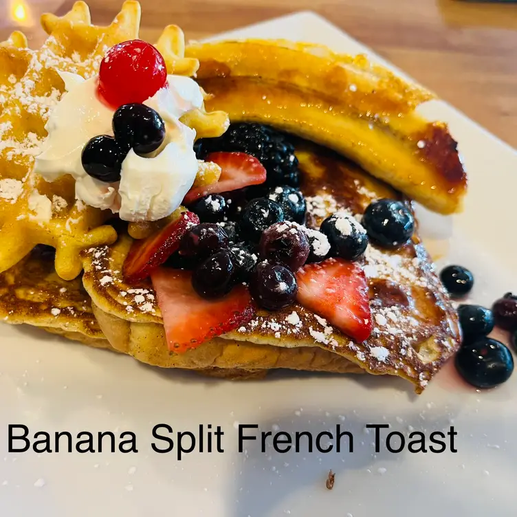 Banana Split French Toast with Mascarpone - Uptown Food & Spirits, Warren, RI