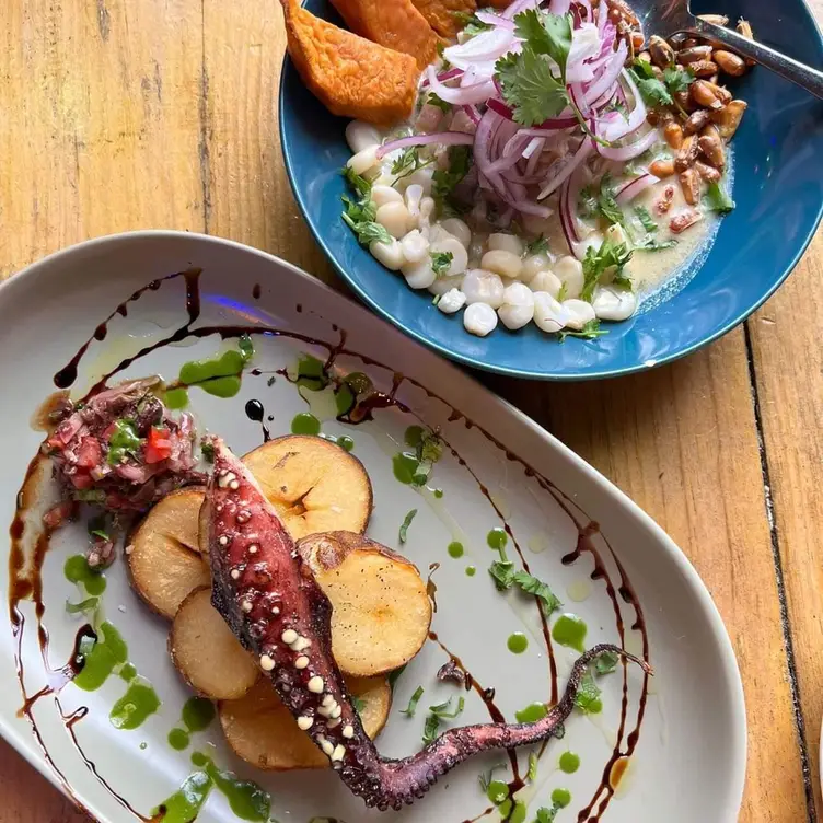 Octopus appetizer &amp; our famous Ceviche - Coya Peruvian Secret, Del Mar, CA