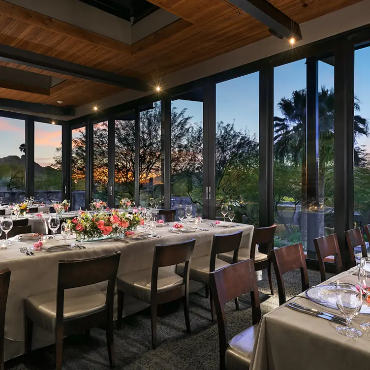 Praying Monk Dining Room at sunset. - Special Events at Sanctuary Camelback Mountain, Paradise Valley, AZ