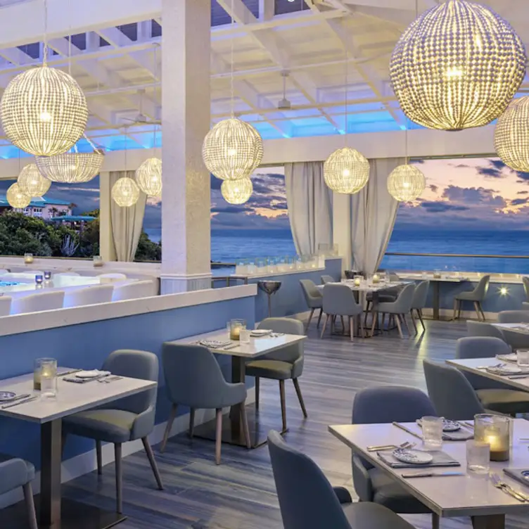 Elegant tropical boho chic ocean front dining - Isla Blue Restaurant, St. Thomas, VI