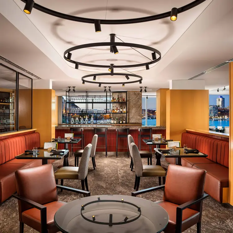 Aura lounge and bar areas with harbourfront views - Aura Waterfront Restaurant + Patio, Victoria, BC