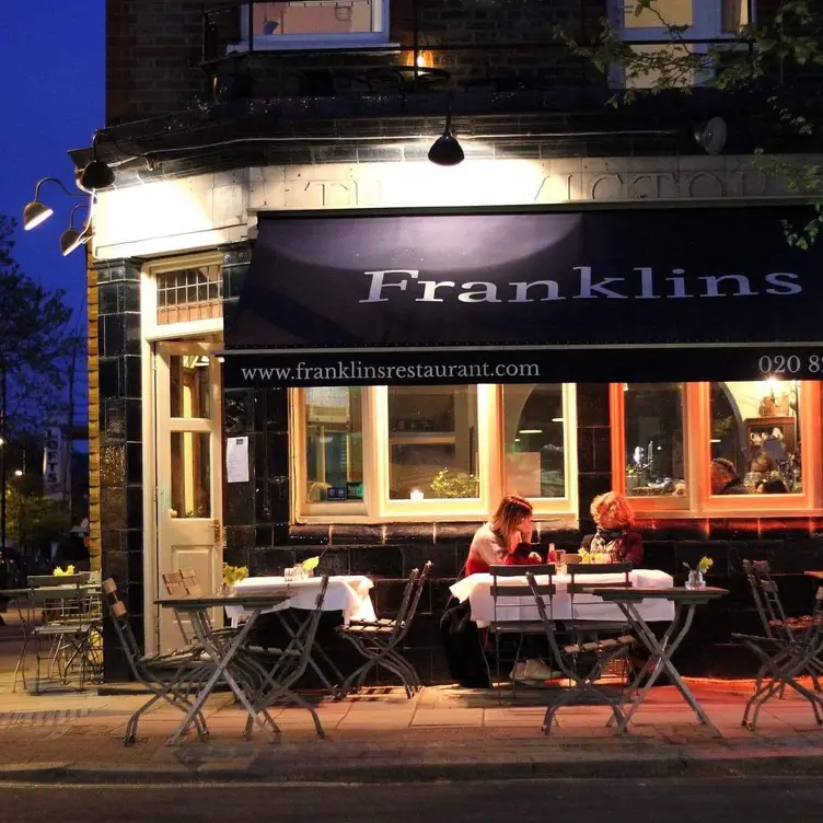 Franklins Restaurant Exterior at Night - Franklins, London, 