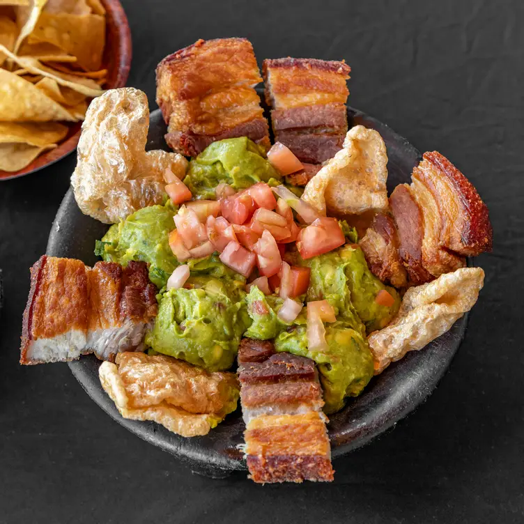 Crispy pork belly chicharrones w/ fresh guacamole - Pepes Mexican Restaurant, Glendale, CA