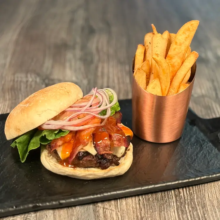 picture of a burger and fries - Black Jack’s Rum Bar & Grille FL Davie