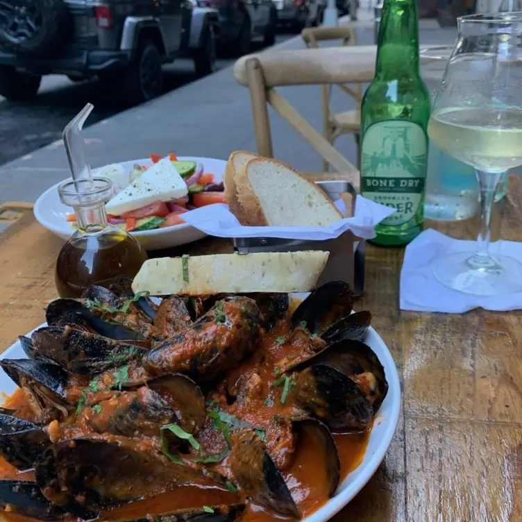 Mussels, Greek Salad and Dry Cider - Giorgio's of Gramercy, New York, NY