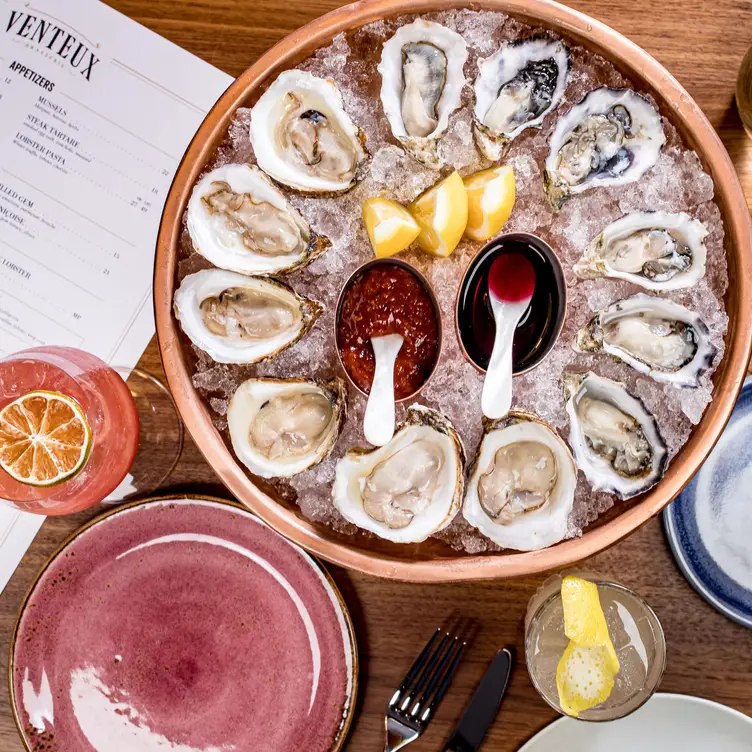 Oysters of the Day
 - Venteux Brasserie, Cafe, & Oyster Bar, Chicago, IL