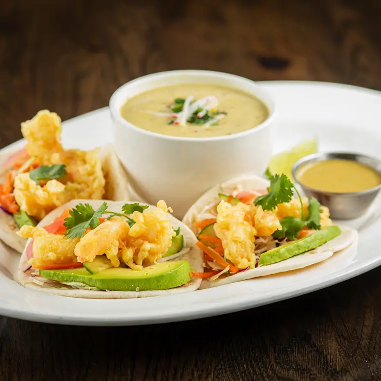 Crispy Shrimp Tacos &amp; Tomatillo Bisque - Cooper's Hawk Winery & Restaurant - Jacksonville, Jacksonville, FL