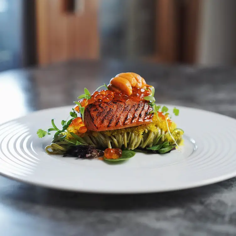 Salmon Soba, our signature dish at Okini - Okini, Vancouver, BC