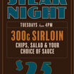 Una foto de Tuesday Steak Night! de un restaurante