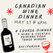 Una foto de Canadian Wine Dinner with Select Wines de un restaurante